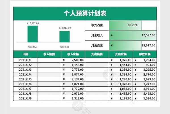 个人预算规划模板-第3张图片-马瑞范文网