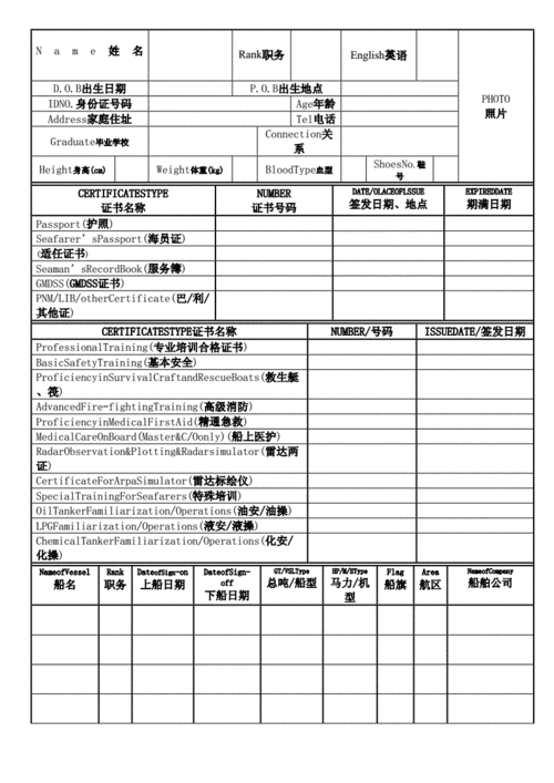 船员应聘简历 船员简历表模板-第2张图片-马瑞范文网