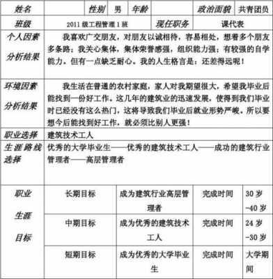 个人职业成长规划模板,职业成长规划表 -第3张图片-马瑞范文网