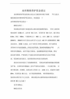 关于水库维修申请报告 水库维修合同模板-第1张图片-马瑞范文网