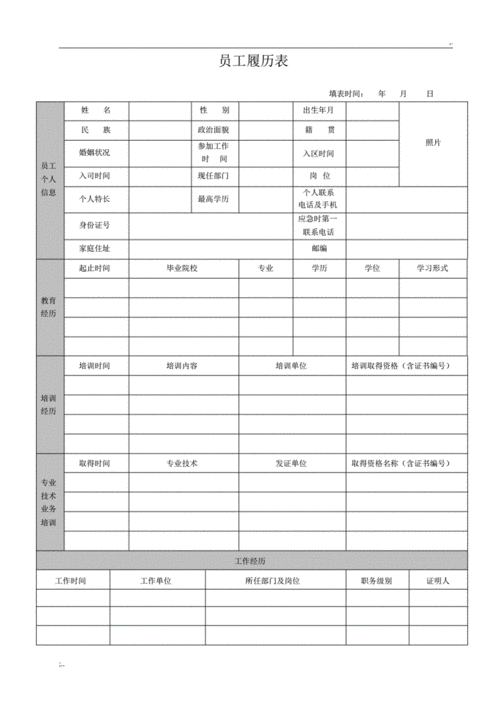 工作履历表模板下载（工作履历怎么填模式）-第1张图片-马瑞范文网