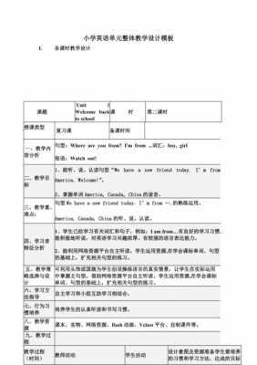 小学英语全英教案模板（小学英语全英教案模板下载）-第3张图片-马瑞范文网