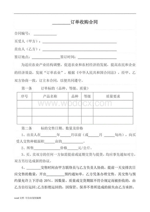 农产品委托收购协议书 农产品授权价工模板-第3张图片-马瑞范文网