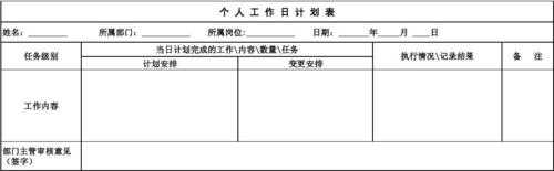  个人工作计划表格模板「个人工作计划表怎么写」-第3张图片-马瑞范文网