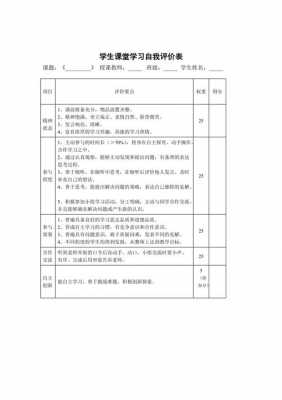 课堂自我评价表模板,课堂自我评价和自我总结 -第3张图片-马瑞范文网