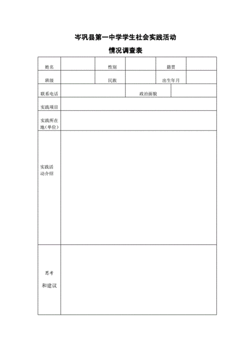 社会实践情况表模板范文 社会实践情况表模板-第2张图片-马瑞范文网