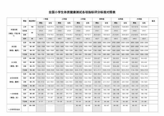 小学体质模板_小学生体质指数对照表-第2张图片-马瑞范文网