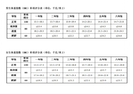 小学体质模板_小学生体质指数对照表-第1张图片-马瑞范文网