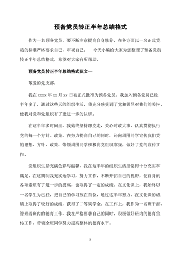 党员转正半年总结模板,党员转正半年总结1000字 -第1张图片-马瑞范文网