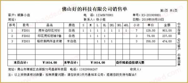 服装批发销售单据模板-第3张图片-马瑞范文网