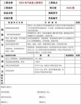 电器调试报告模板,电器设备调试记录 -第2张图片-马瑞范文网