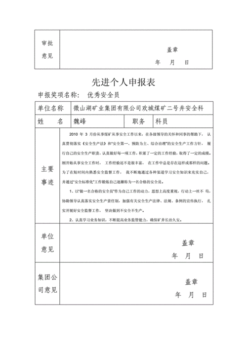 先进典型申报表模板范文 先进典型申报表模板-第2张图片-马瑞范文网