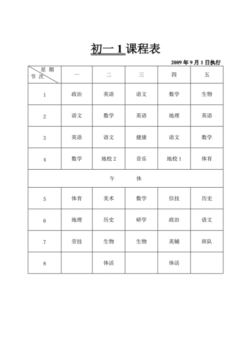 七年级的课程表 七年级课程表模板-第1张图片-马瑞范文网