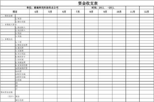 资金收支台账表格模板_资金台账表格范本-第2张图片-马瑞范文网