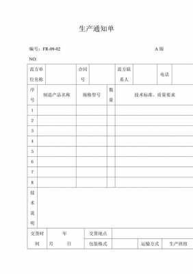 车间生产通知表格模板-第2张图片-马瑞范文网