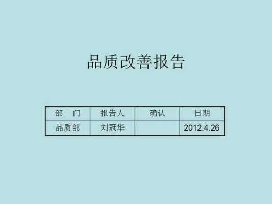  品质分析改善报告模板「品质改善报告范本」-第1张图片-马瑞范文网