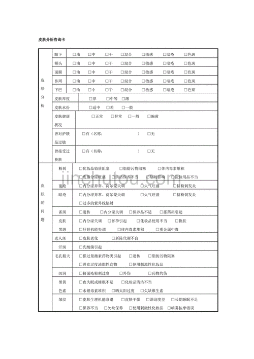 皮肤分析表模板-第3张图片-马瑞范文网