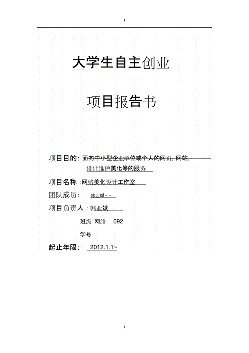 大学项目报告书模板,大学生项目报告书范文 -第3张图片-马瑞范文网