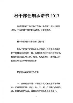 村委会任职承诺-第2张图片-马瑞范文网