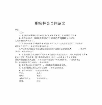 购买房屋押金合同范本 收取购房押金模板-第3张图片-马瑞范文网