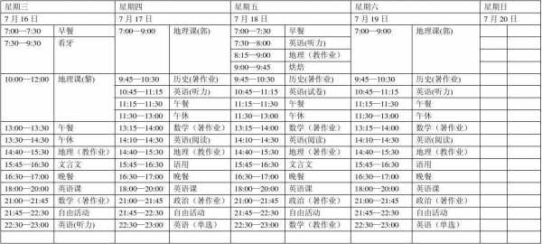 大学生暑假计划表格 大学生暑假计划表模板-第2张图片-马瑞范文网