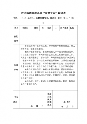  美德少年申请书模板「美德少年申请书格式」-第2张图片-马瑞范文网