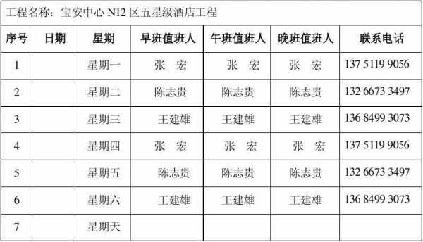 餐厅值班表模板下载_餐厅值班表格-第3张图片-马瑞范文网