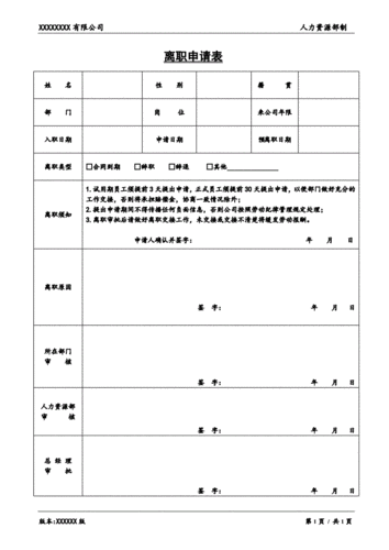 企业离职申请表模板_企业辞职申请书-第2张图片-马瑞范文网