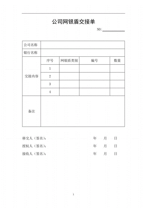 网银盾交接清单-第2张图片-马瑞范文网