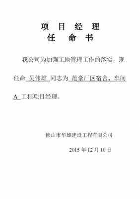 项目经理任命书模板（项目经理任命书模板）-第1张图片-马瑞范文网