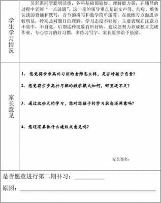 期中反馈表格式模板（期中家长反馈意见怎么写）-第2张图片-马瑞范文网