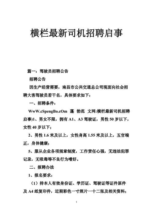 司机招聘内容怎么写-第1张图片-马瑞范文网