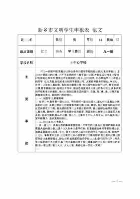 文明学生申报表模板（文明学生申报材料怎么写）-第3张图片-马瑞范文网