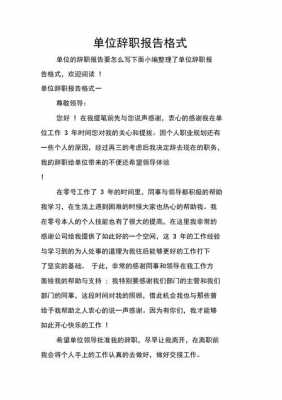 辞职报告标准格式模板,辞职报告格式模板简短 -第3张图片-马瑞范文网