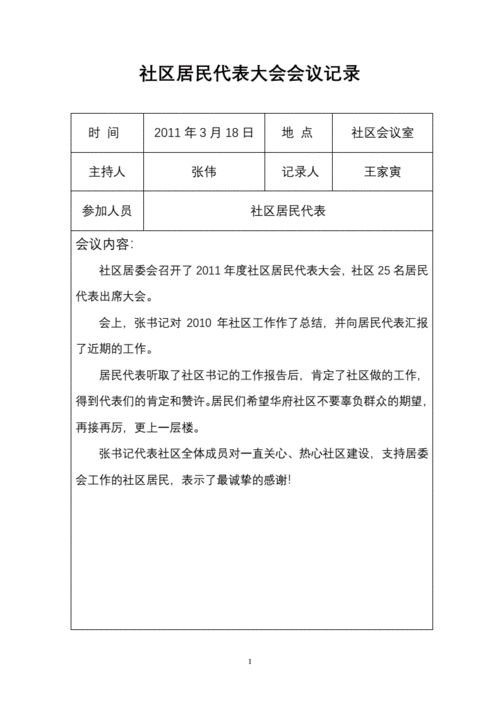 小区会议内容 小区会议记录模板范文-第1张图片-马瑞范文网