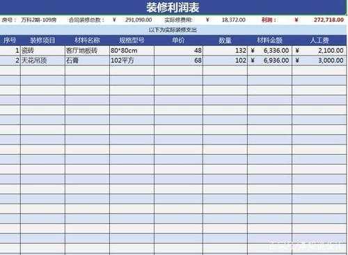 关于装修公司台账模板的信息-第3张图片-马瑞范文网