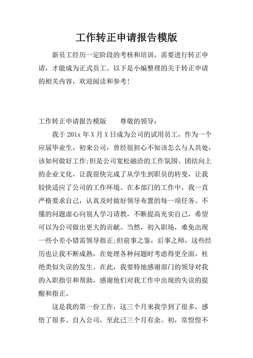 公司转正格式模板_公司转正报告如何写-第2张图片-马瑞范文网