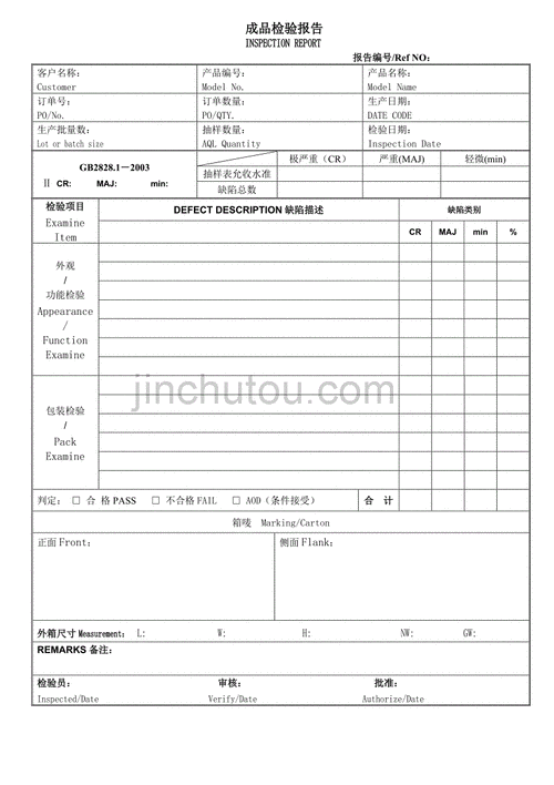 成品验货报告模板-第1张图片-马瑞范文网