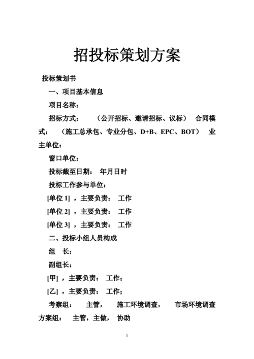 招标投资方案模板（招投标方案设计）-第1张图片-马瑞范文网