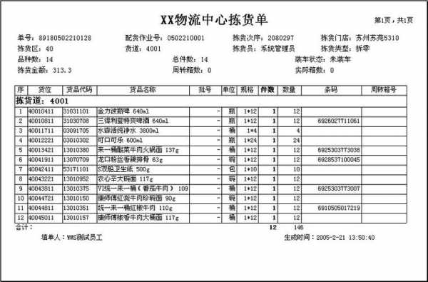 拣货看版模板（拣货单模板）-第3张图片-马瑞范文网