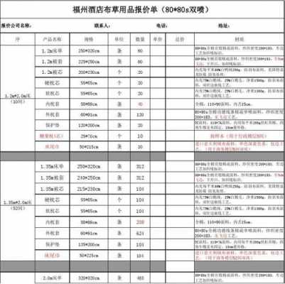 宾馆布草报价单模板-第3张图片-马瑞范文网