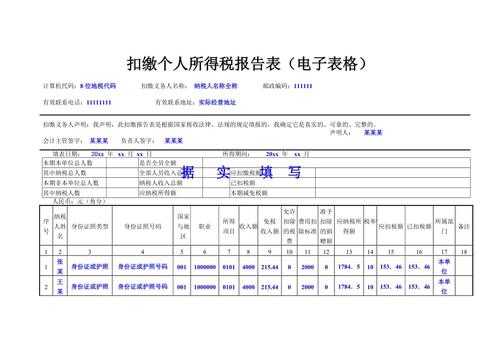 个人所得税扣缴明细表-扣缴个人所得税汇总报告表模板-第2张图片-马瑞范文网