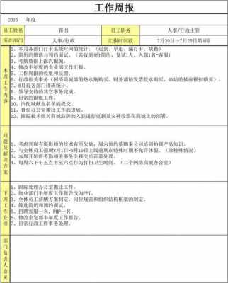 初入职周报模板（刚入职如何写周报）-第3张图片-马瑞范文网