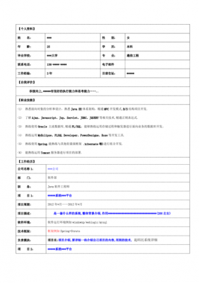 java三年工作经验模板_java两年工作经验-第3张图片-马瑞范文网