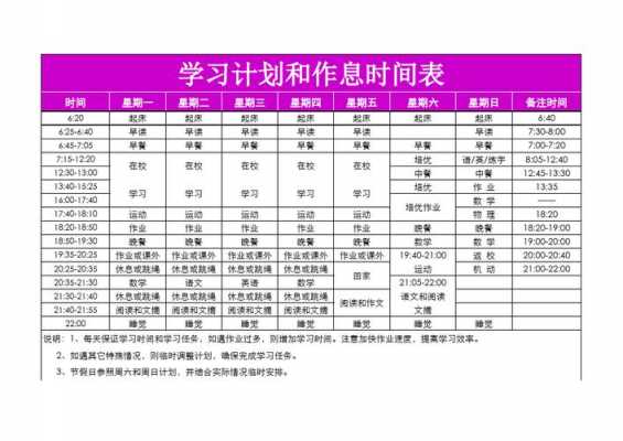 学生时间计划表格模板_学生时间安排表格图-第2张图片-马瑞范文网