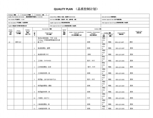 品质计划表模板,品质计划表模板怎么写 -第3张图片-马瑞范文网