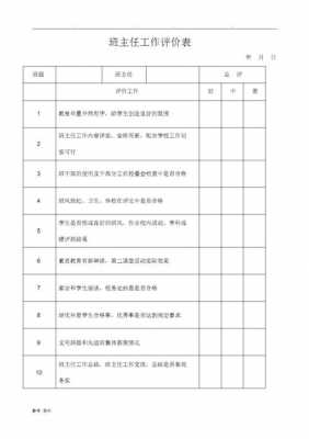 班主任评分表格模板图片-第3张图片-马瑞范文网