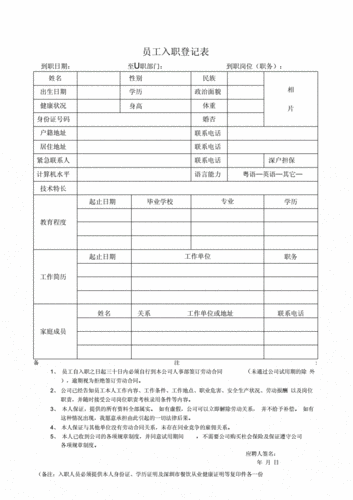 餐厅入职表格模板（餐厅员工入职表模板）-第2张图片-马瑞范文网