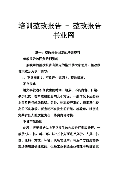 教育培训整改报告模板（培训 整改）-第2张图片-马瑞范文网