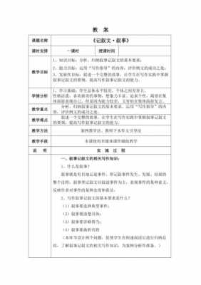 记叙式教案模板,记叙文教学教案 -第1张图片-马瑞范文网